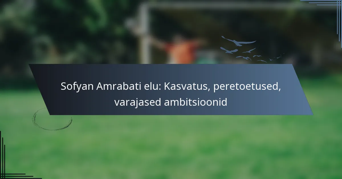 Sofyan Amrabati elu: Kasvatus, peretoetused, varajased ambitsioonid