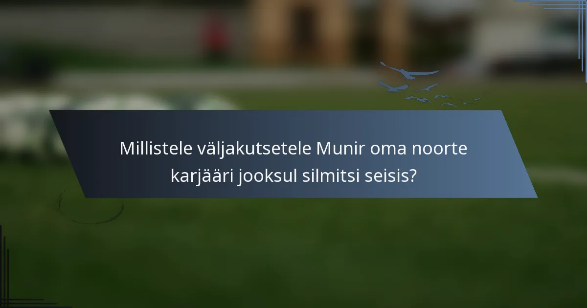 Millistele väljakutsetele Munir oma noorte karjääri jooksul silmitsi seisis?
